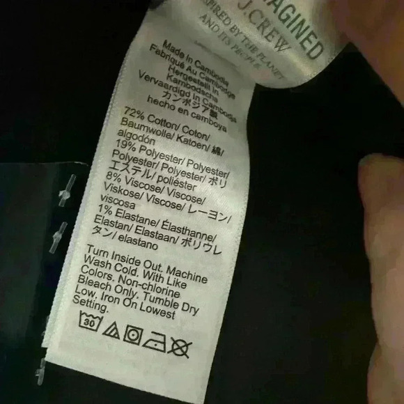 J.Crew Black Stovepipe Straight Jean in Signature Stretch Size 33 Raw Hem - Picture 8 of 9